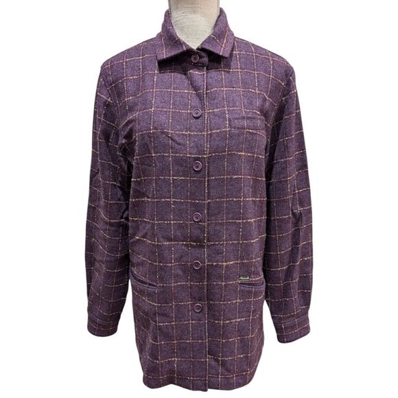 Faconnable Purple Plaid Women's Jacket - Picture 1 of 14